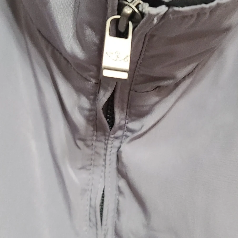 Docker Mens Jacket Coat Gray  W/Black Fleece Lining Zips Water Resistant XXL EUC
